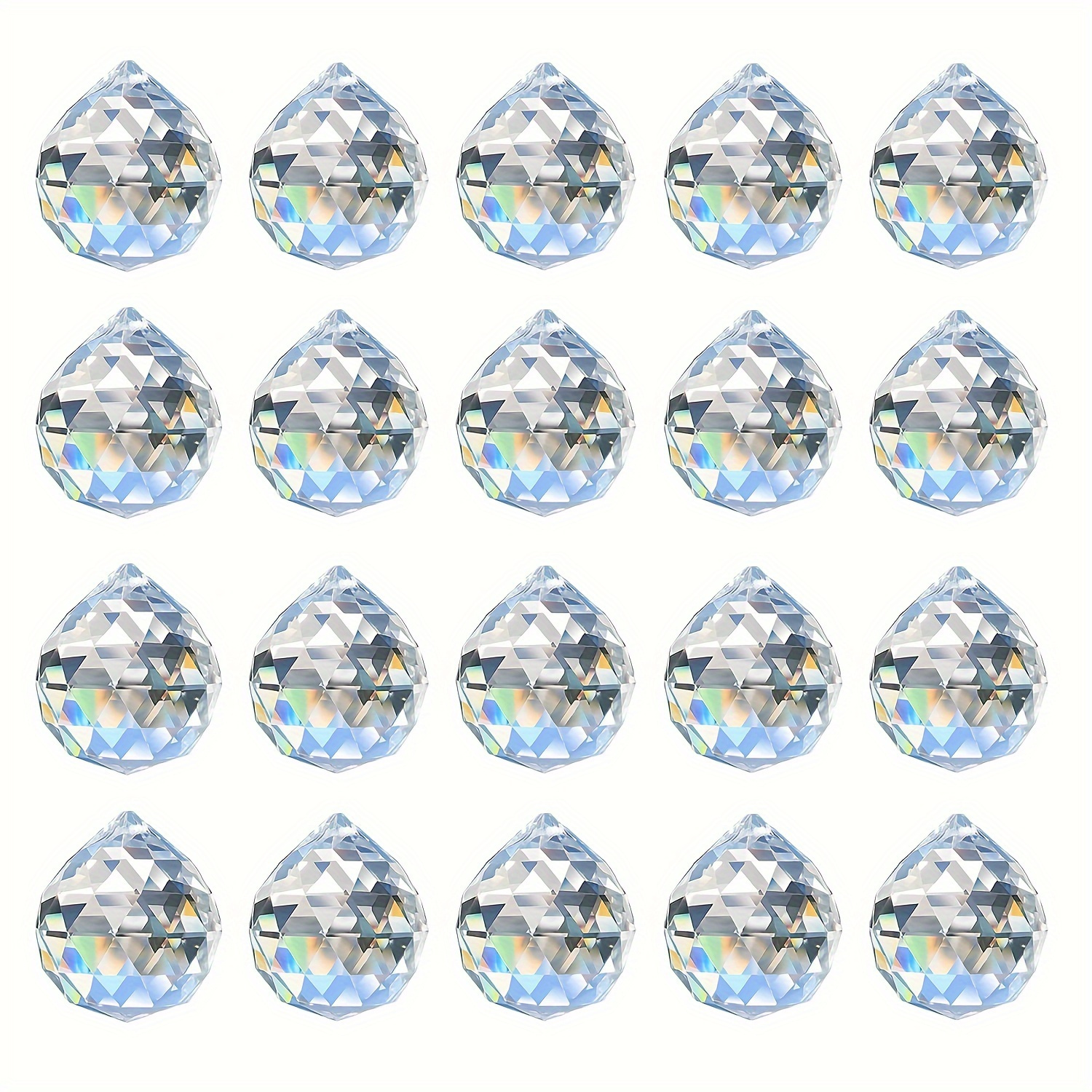 

100-pack Glass Suncatcher Prisms, 8x10mm Crystal Drop Pendants, Chandelier Accessories For Wedding Decor, Balcony, Kitchen, And Garden - Rainbow