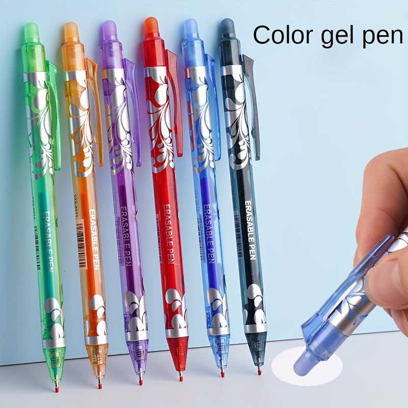 

6pcs Erasable Gel Pens, 0.5mm , Retractable Magic Eraser Ballpoint Pen, Large Capacity Suitable For Office And School Supplies Erasable Pen Set