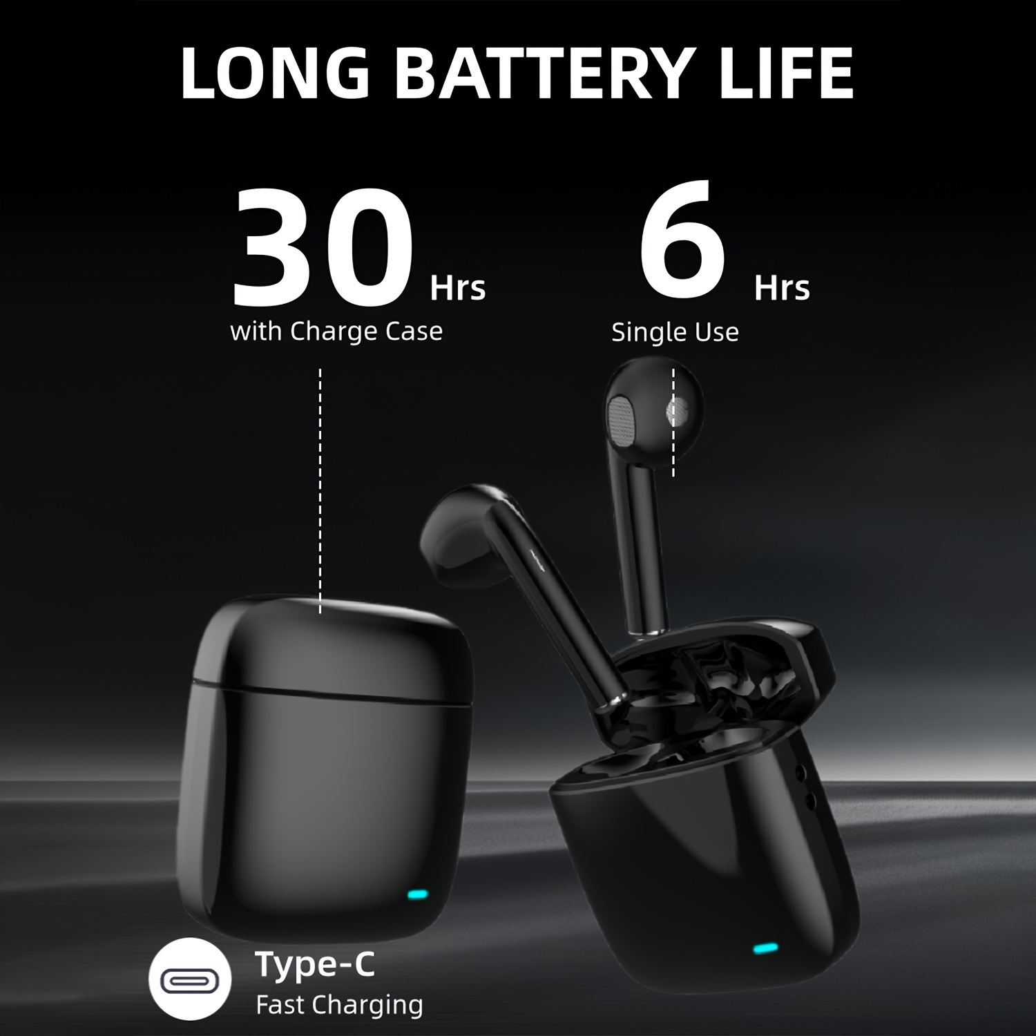 

Wireless Earbuds, 5.3 Earbuds Stereo Bass, In Ear Headphones With Noise Cancelling Mic, Earphones Sports, 30h Usb C Case Ear Buds For Ios