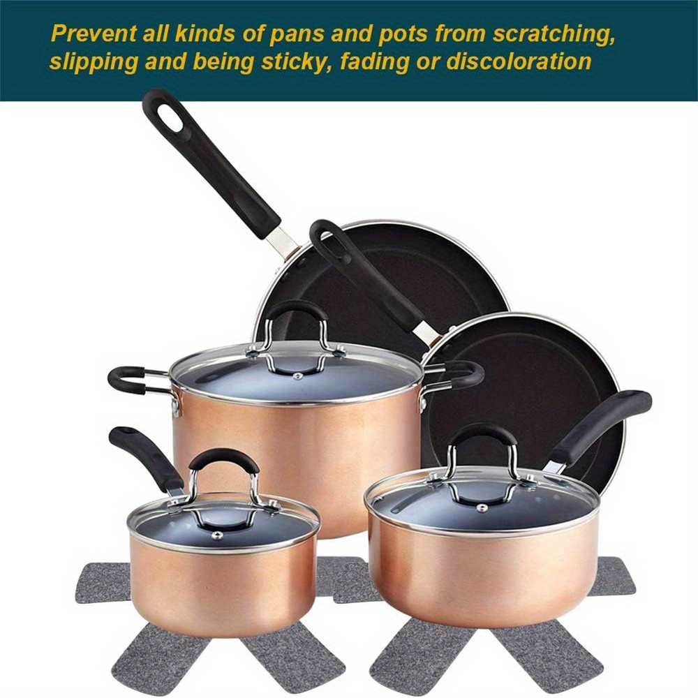 12 pack of pot protectors 3 sizes for perfect stacking of pots pans bowls skillets glassware bakeware cookware and more ps material no electricity required details 2