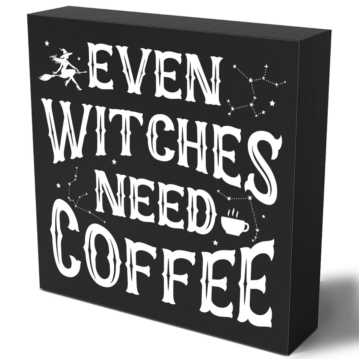 TEMU A Single Piece Of Halloween-themed Wooden Sign Decor Featuring The Vintage Quote ' Witches Need '. It Requires No Electricity, Is Featherless,