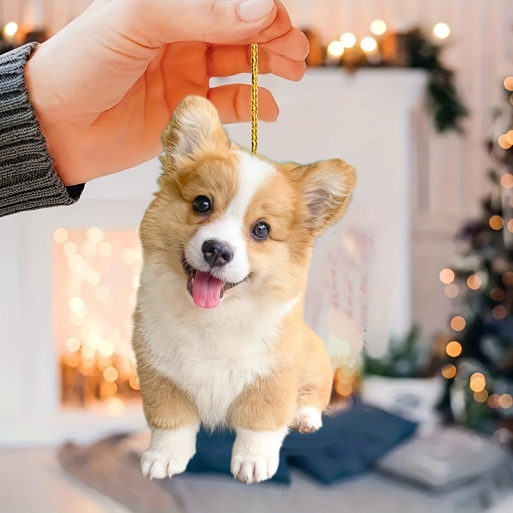 

Cute Corgi Dog Acrylic Hanging Ornament - 1pc 2d Acrylic Pendant For Home Decor, Handbags, Luggage Accessories - Charming Keychain Charm, Perfect Romantic & Holiday Gift For Couples