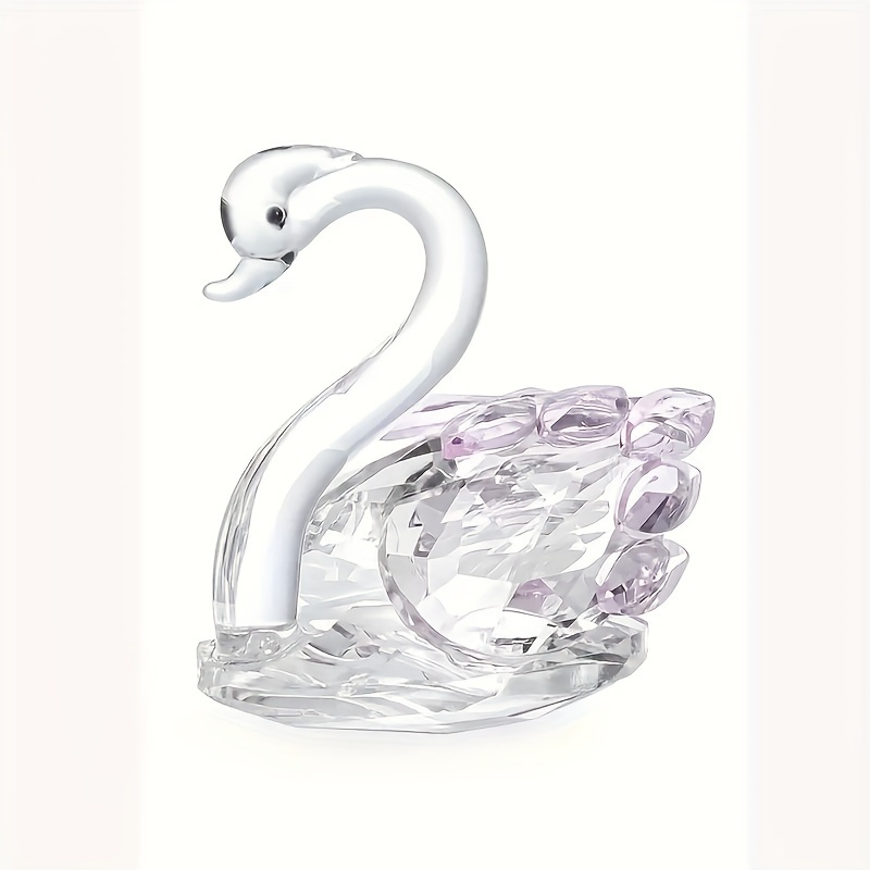 Image of Crystal Glass Swan - Multicolor Glass Swan Ornament, 2.17 Inches, Perfect Gift For Halloween, Christmas, Birthday, Valentine's Day - Crystal Prism Light Catcher