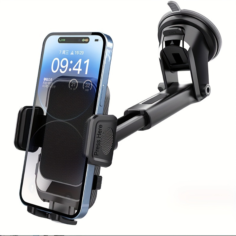 

Pvc Material Flexible Vehicle Mount For Smartphone - 360° Rotatable And 270° Adjustable Angle, Suction Cup & Air Vent Clip, 2-in-1 Dashboard & Windshield Phone Holder