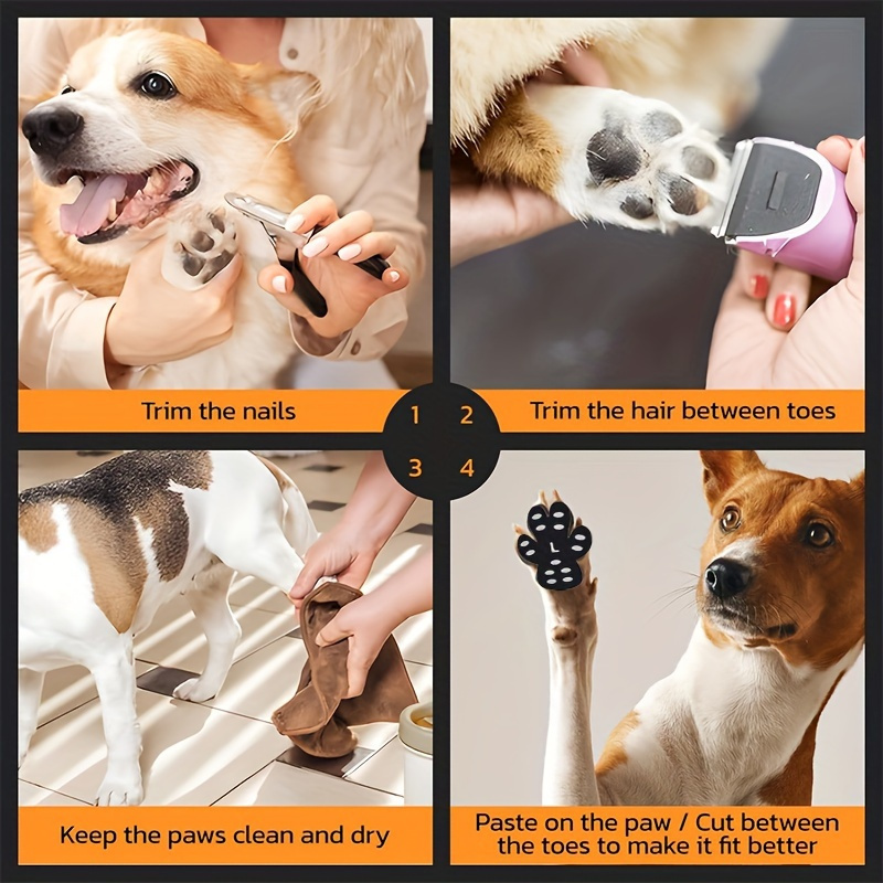 4pcs Dog Paw Protection Covers, Slip Resistant & Dust-Proof