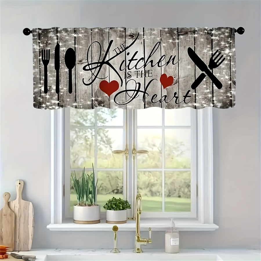 rustic kitchen curtain set 1 2 piece farmhouse style curtains with rod pockets 1 curtain 2 cafe curtain layers   kitchen   room bedroom bathroom windows home decor details 4