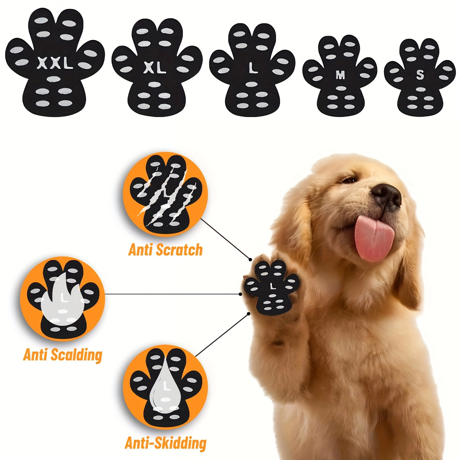4pcs Dog Paw Protection Covers, Slip Resistant & Dust-Proof