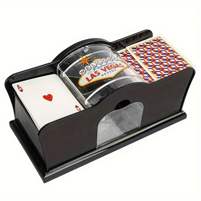       premium handheld poker shuffler durable high index plastic for 2 4 6 decks ideal for   games without battery
