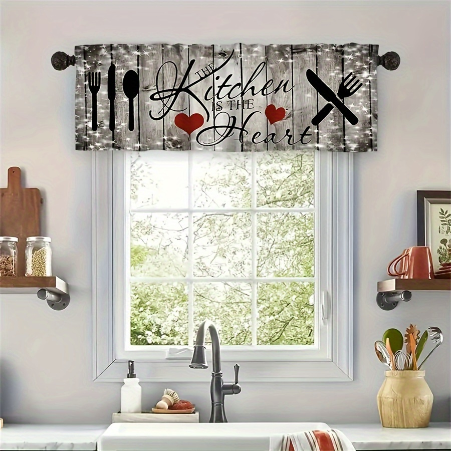 rustic kitchen curtain set 1 2 piece farmhouse style curtains with rod pockets 1 curtain 2 cafe curtain layers   kitchen   room bedroom bathroom windows home decor details 5