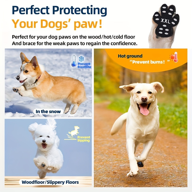 4pcs Dog Paw Protection Covers, Slip Resistant & Dust-Proof