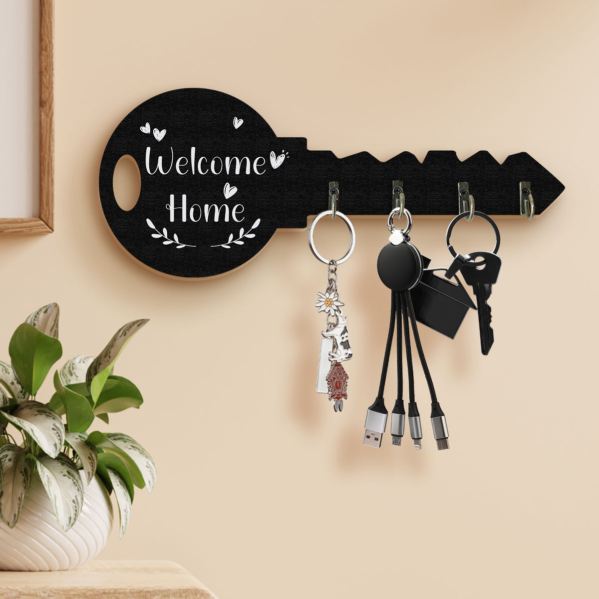 1pc welcome home key holder manufactured wood Temu United Arab