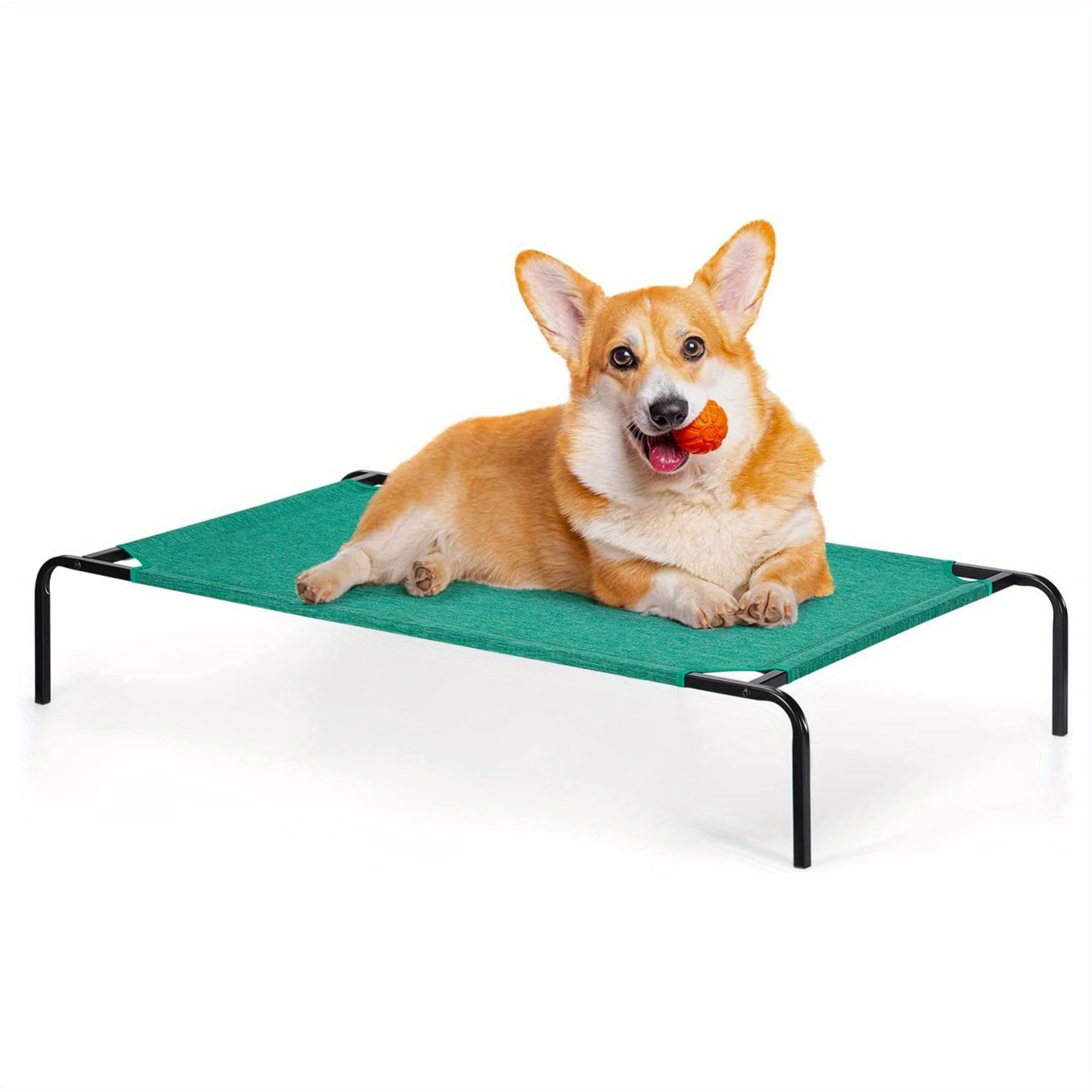 

Elevated Dog Bed Raised Outdoor Dog Bed Green Waterproof Cat Bed Portable Pet Cot With Metal Frame For Small, Medium Dogs Cats, Green