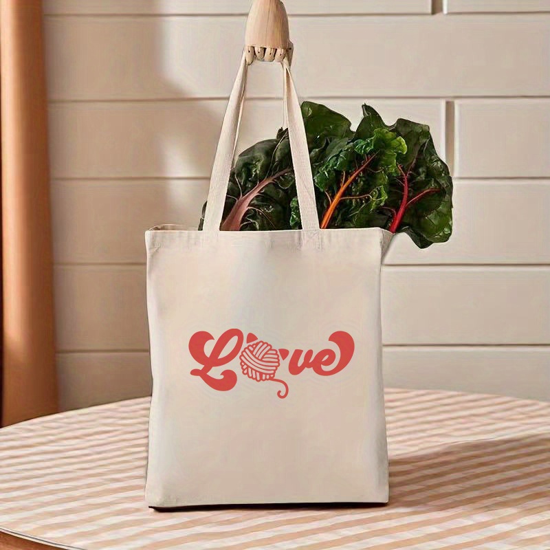 bolso tote lona estampado ganchillo elegante bolso Temu Chile