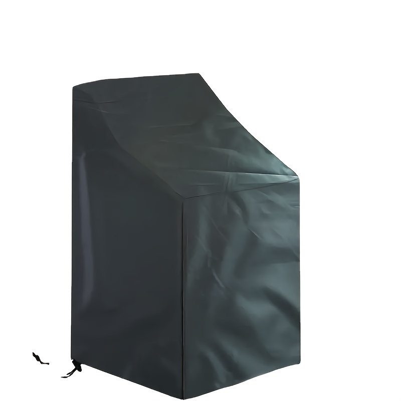 

1pc Heavy-duty 210d Oxford Fabric Stackable Chair Cover, Waterproof, Dustproof, Uv Protective Outdoor Patio Furniture Protector, Black