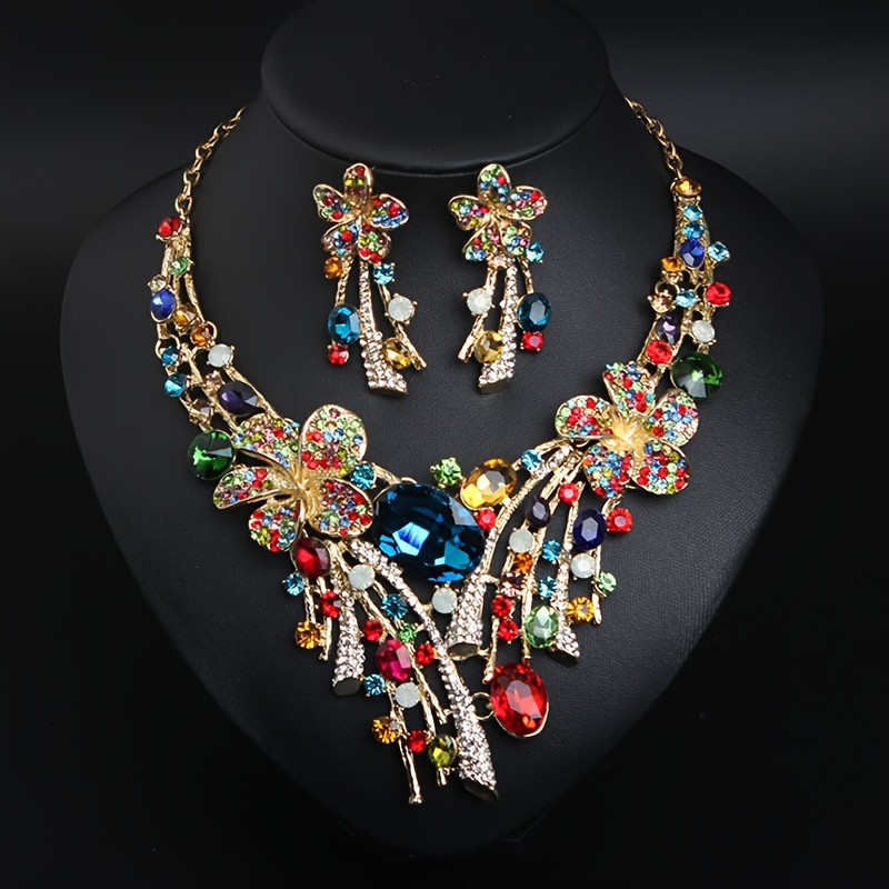 

Bohemian Style 3 Piece Set Women Jewelry-vintage Necklace With Earrings For Parties And Gifts