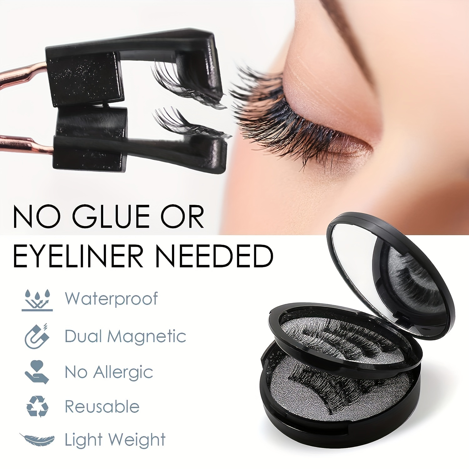 

Eyelashes Eyeliner - Reusable Eyelashes, 8 , , -free 3d False Kit , Reusable And , -free, To