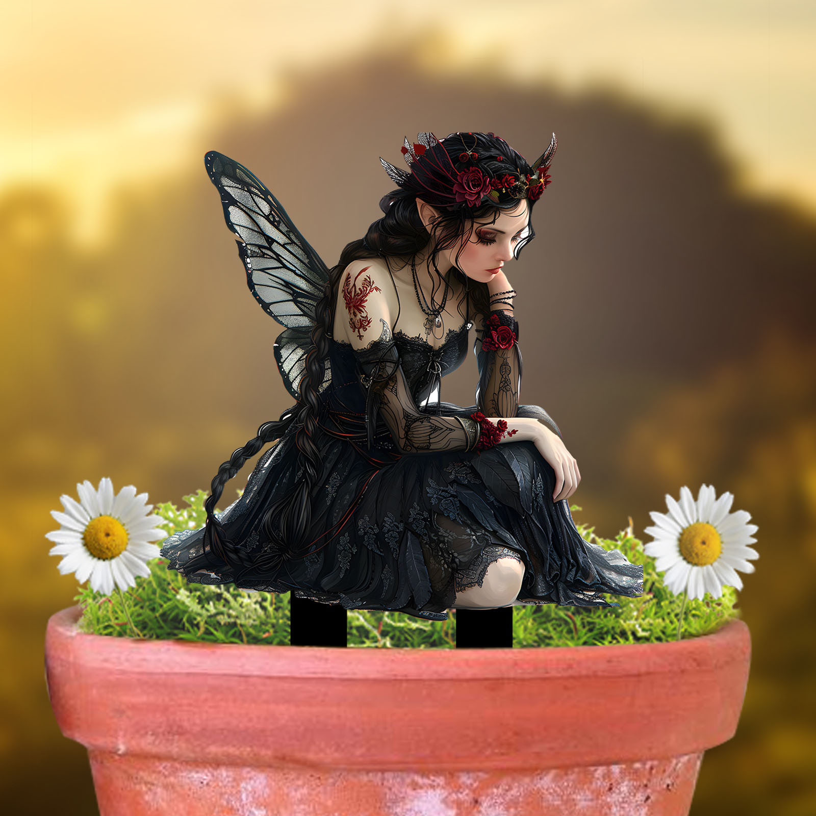 

Fairy Garden Stake Suncatcher - Outdoor Decorative Art, Birthday Celebrations And Accenting Potted Or Patios - Magical Themed Acrylic Fairy Figurine With A Touch Of Featuring