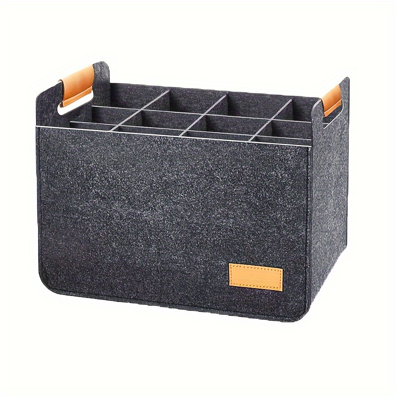 Image of 1pc, 12 Bottles Wine Tote Bag, Wine Handbag Reusable Glass Cup Wine Bottle Storage Foldable Wine Travel Box For Party Picnic Black, Jewelry Making Display & Packaging Supplies, Beading&jewelry Making