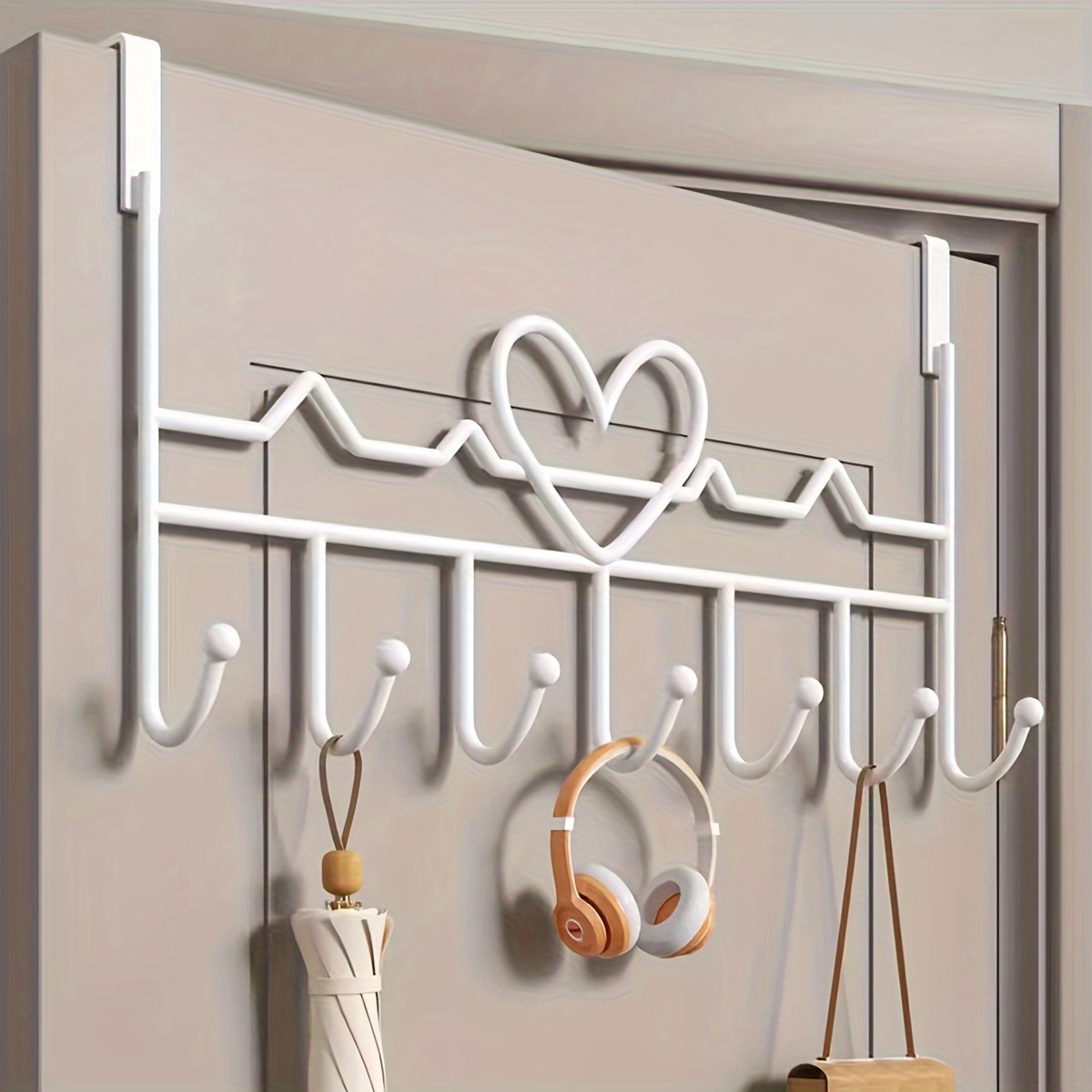 

7- Over-the- Organizer | -to-install -mounted Metal And , For Hanging Towels, Clothes, , Wallets, And Robes!