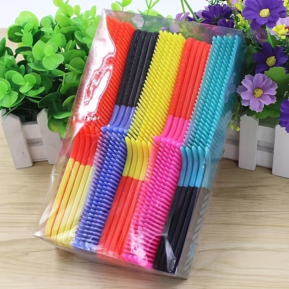 

15pcs/set Premium Detangling Hair Comb Set - Gentle & For Men And Women - Stylish Multicolored Plastic Hairdressing Combs