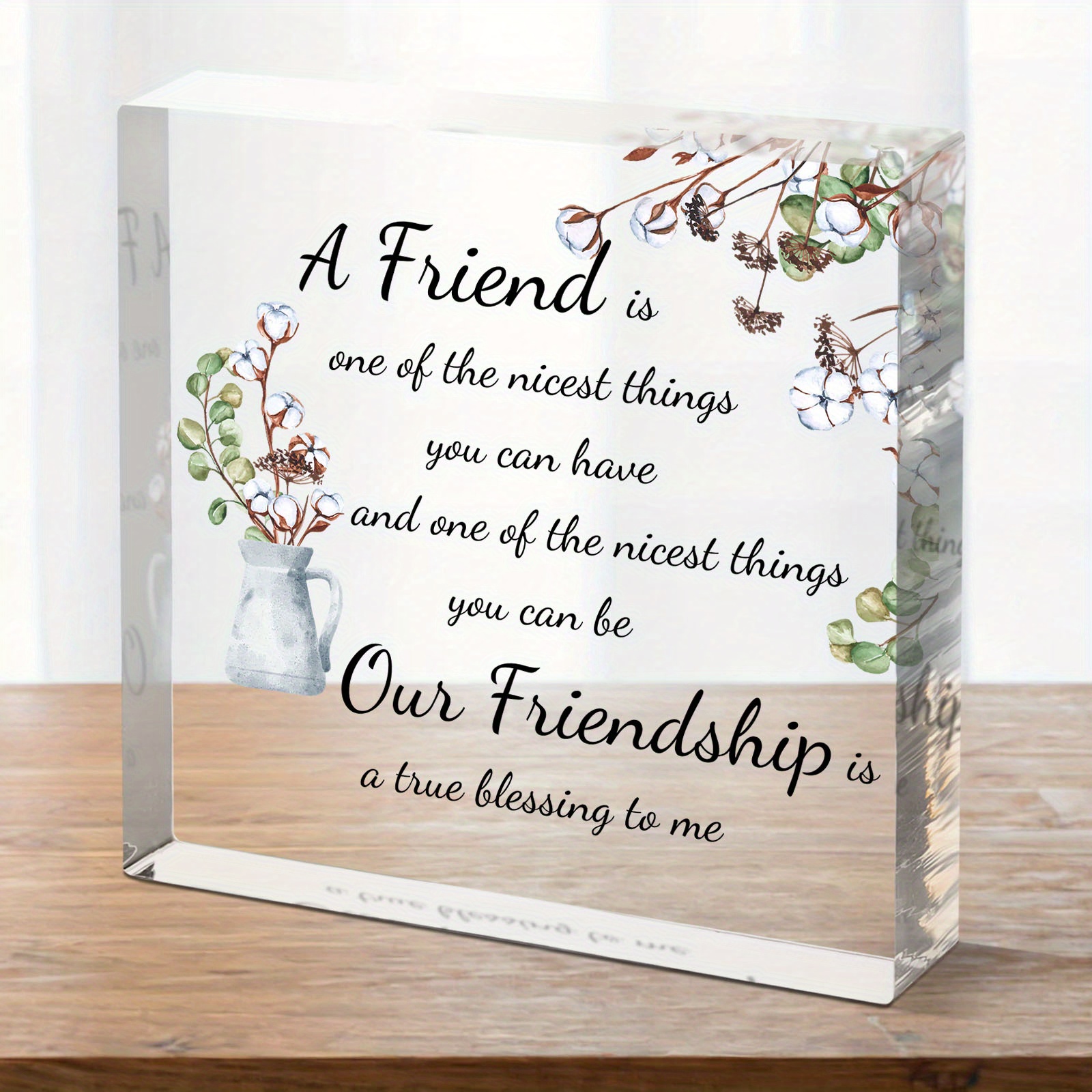TEMU [2d Flat] 1pc Friendship Gifts For Women, Thank You Gifts, Birthday Gifts For Women's , Bestie Gifts For Women, Office Gifts For Female , Square