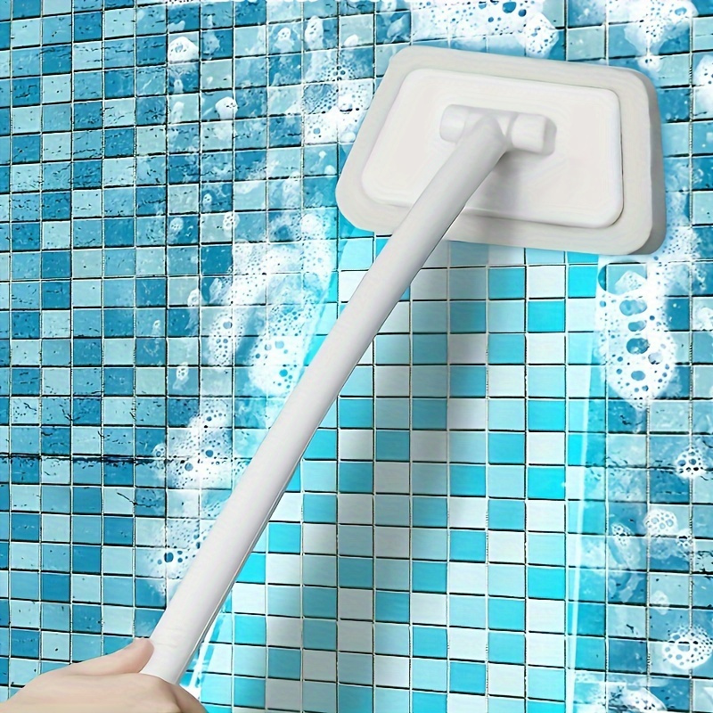 deluxe long handle multi purpose cleaning brush set reaches tight spaces effective for bathtubs showers floors walls and windows with detachable sponge head and extendable handle for   details 0