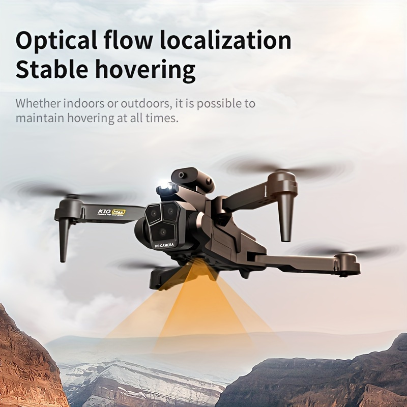 2 Batteries K10 MAX: 3 Camera Remote Control Drone with SD Three ESC Camera Optical Flow Positioning 360° Obstacle Avoidance 2.4GHz Wifi FPV APP Control, Halloween Christmas Gift