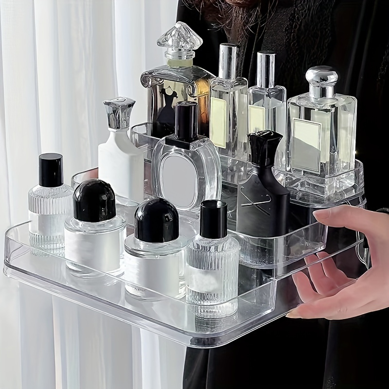 versatile 3 tier clear plastic storage box ideal for organizing jewelry cosmetics perfumes office supplies sleek portable design for desktop display jewelry organizer storage jewelry boxes Product details 2