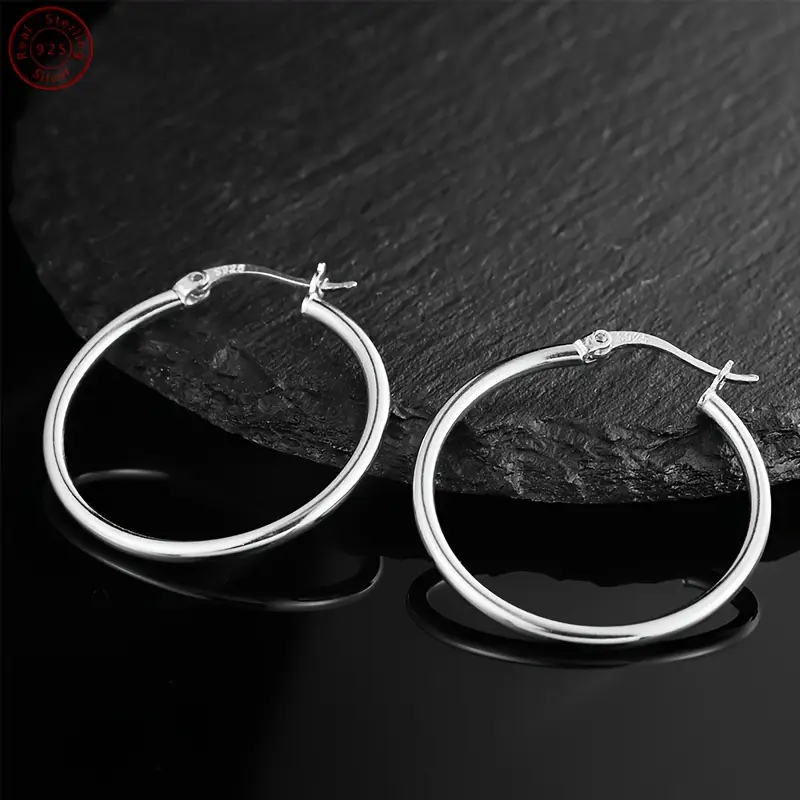 elegant sexy 925 sterling silver hoop earrings vegan lightweight 0 2cm width with birthstone for women and men daily gift occasion jewelry valentines day gift in beautiful box Product details 5