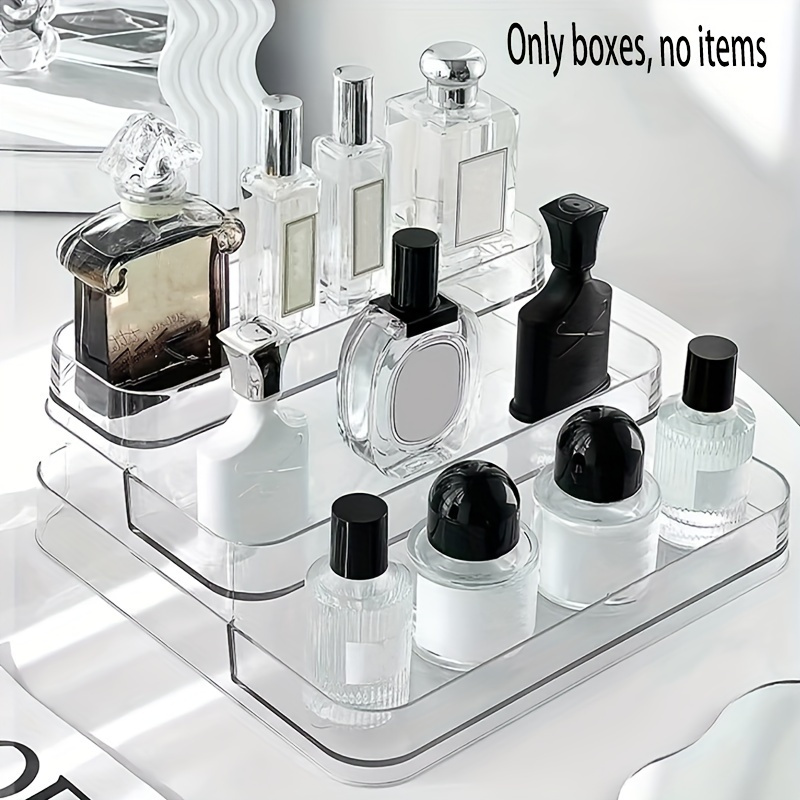 

Chic 3-tier Clear Cosmetic Organizer - Ideal For Perfume & Makeup, Dorms, & Boutiques