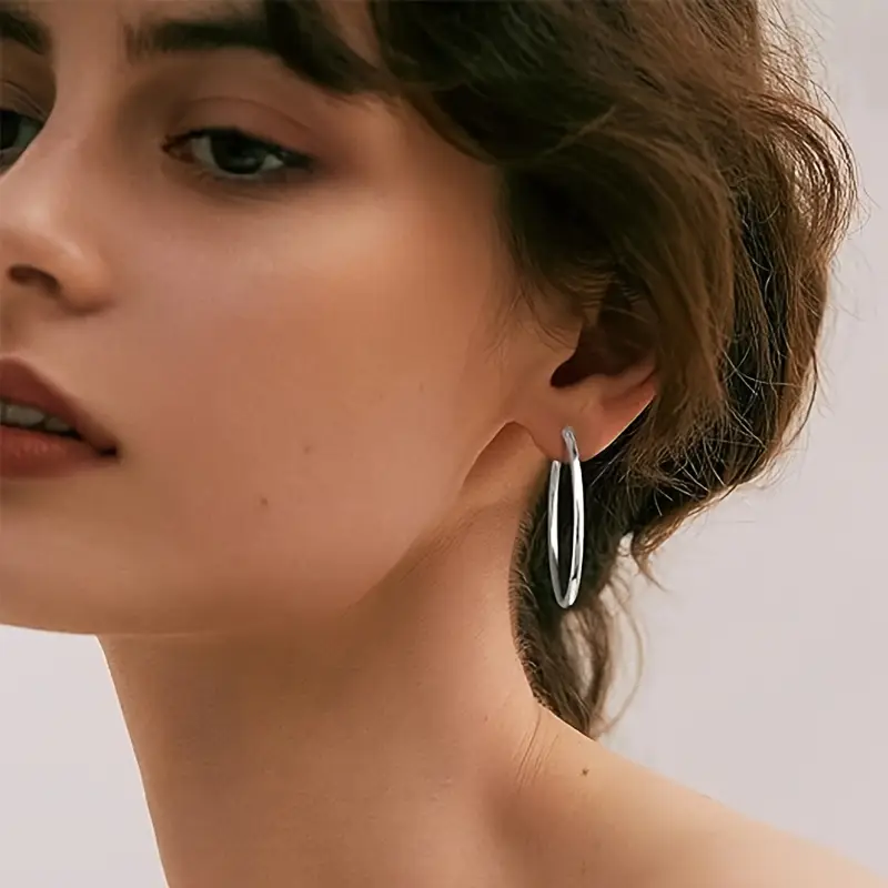 elegant sexy 925 sterling silver hoop earrings vegan lightweight 0 2cm width with birthstone for women and men daily gift occasion jewelry valentines day gift in beautiful box Product details 2
