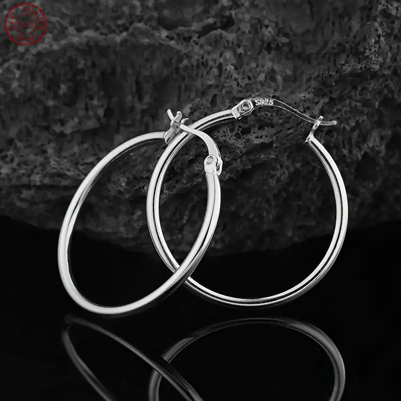 elegant sexy 925 sterling silver hoop earrings vegan lightweight 0 2cm width with birthstone for women and men daily gift occasion jewelry valentines day gift in beautiful box Product details 6