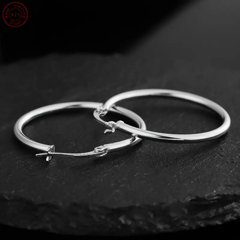 elegant sexy 925 sterling silver hoop earrings vegan lightweight 0 2cm width with birthstone for women and men daily gift occasion jewelry valentines day gift in beautiful box Product details 3