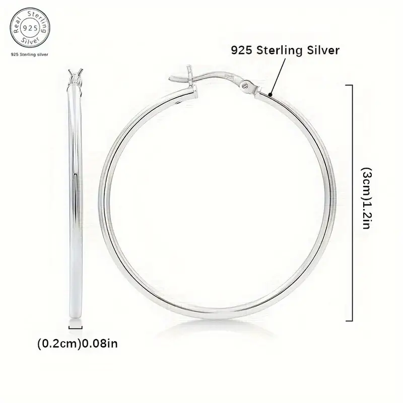 elegant sexy 925 sterling silver hoop earrings vegan lightweight 0 2cm width with birthstone for women and men daily gift occasion jewelry valentines day gift in beautiful box Product details 0