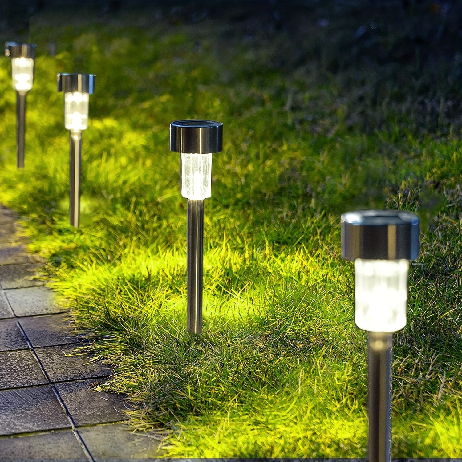 

Lamp Outdoor Lighting Stainless Steel Solar Lamp Yard Ground Insert Landscape Lawn Lamp