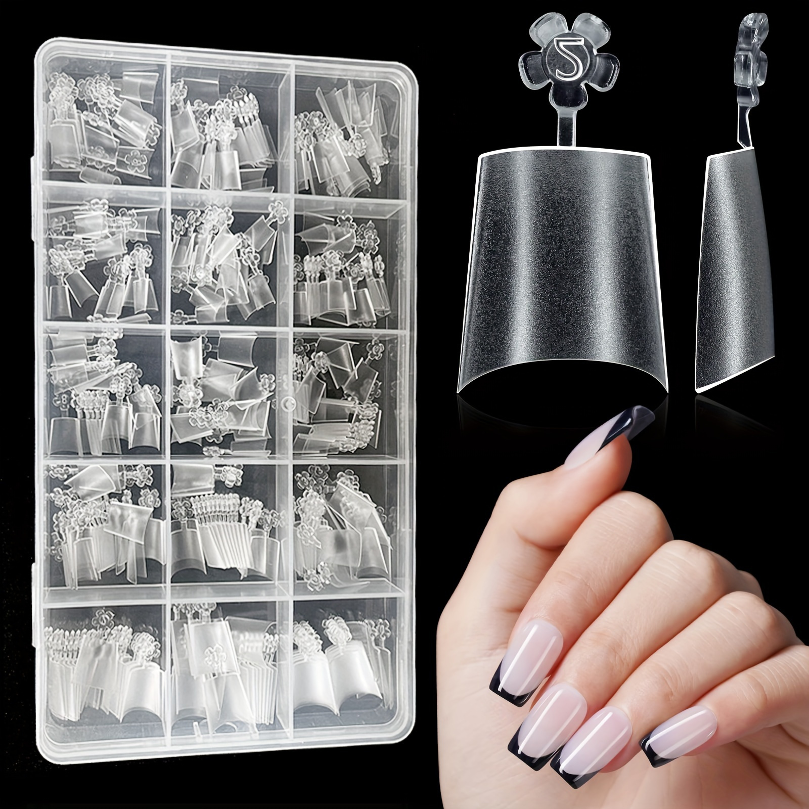 

330-piece Ballet Nail Forms Set For Acrylic Nails, Transparent Short Coffin Shape Nail Tips With Pure Color, Matte Finish – Gel Nail Extensions For Diy Nail Art