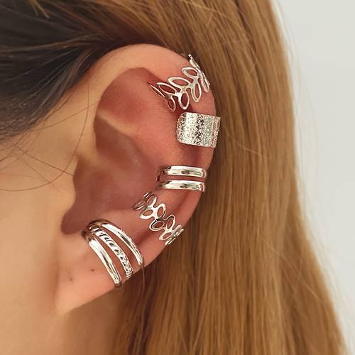 5 de aretes retro de c, set de 5 piezas sin perforación, set de clip de oreja personalizado