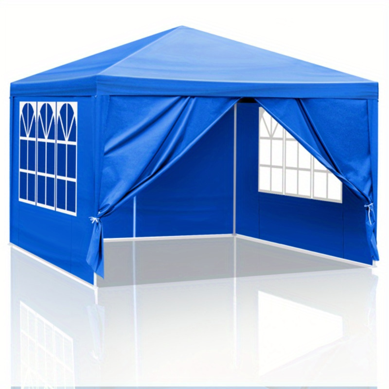 

10'x10' Gazebo Waterproof Outdoor Canopy Patio Tent Party Tent For Wedding Bbq Cater, Blue