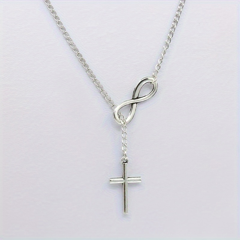 Simple Lucky 8 Cross Short Necklace Jewelry