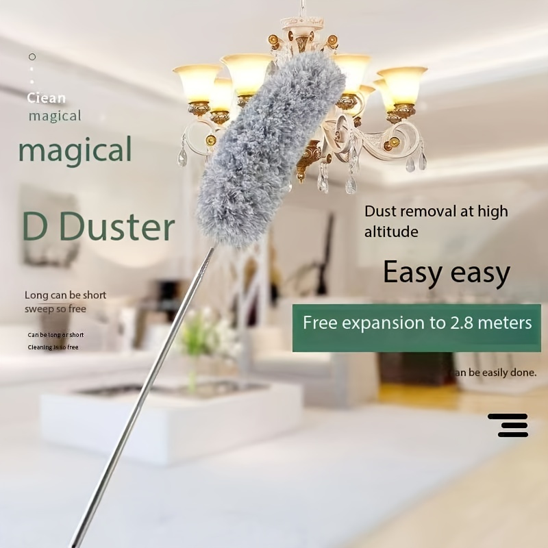 

Feather Duster With Adjustable Length: Home Cleaning Tool For Dust Removal In Living Room, Bedroom, Kitchen, And Car - No Battery Required