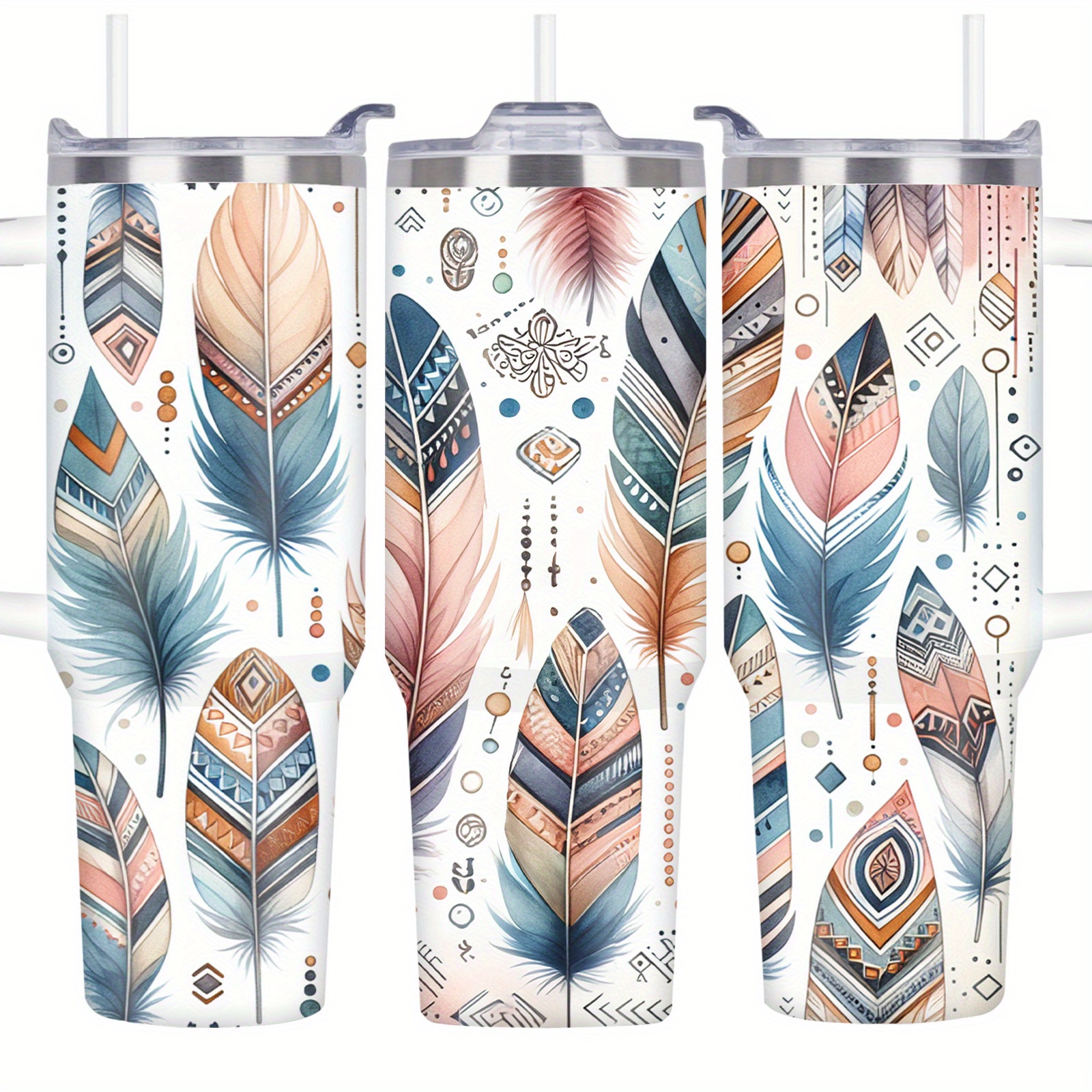 

Feathers 40oz Stainless Steel - Leakproof, Bpa-free Travel Mug For Coffee & Water - Perfect Gift For Mom, Teacher, Valentine's Day, Day, Christmas