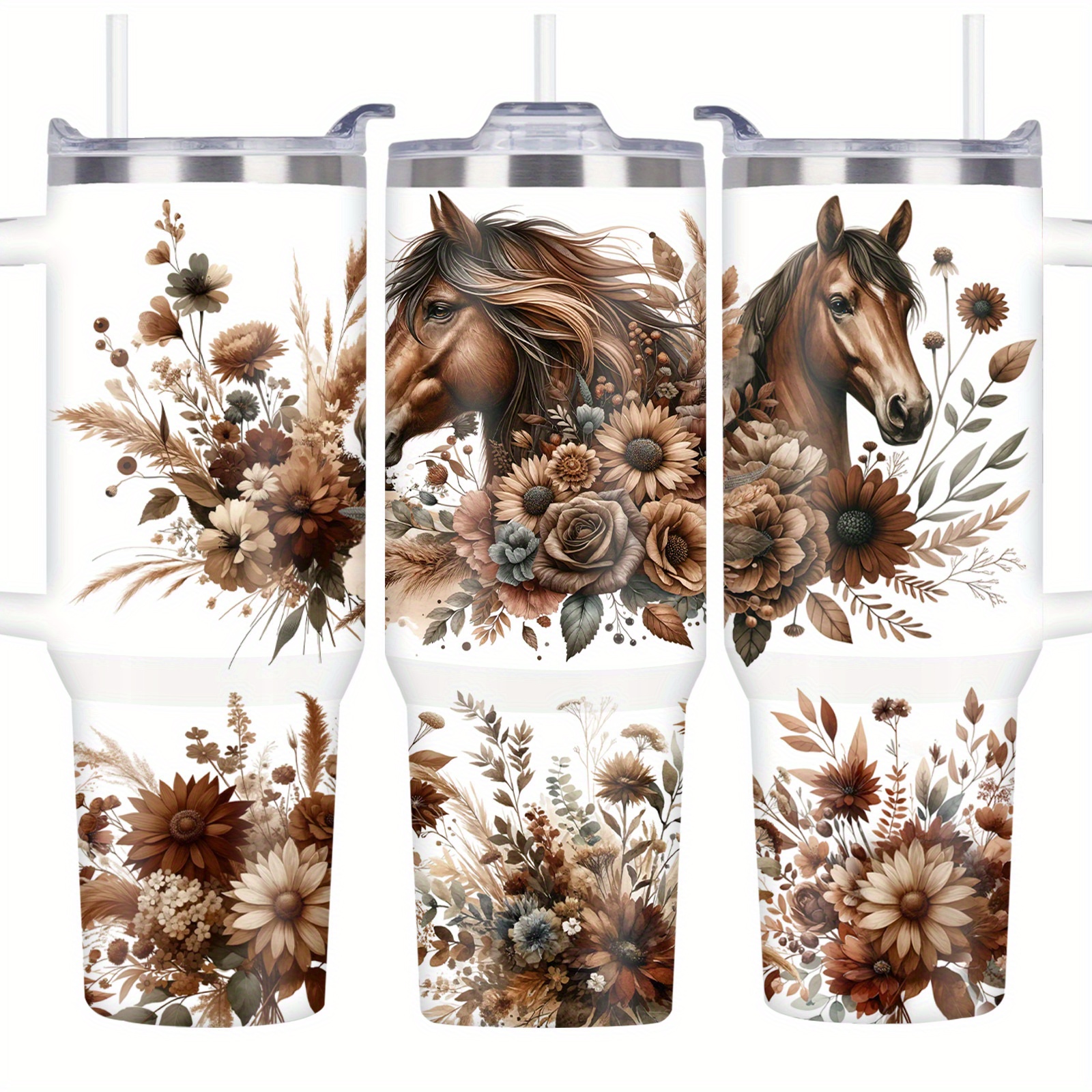 

1pc, 40oz/1100ml Horse Tumbler, Horses Gifts For Women, Stainless Steel Insulated Tumblers, Coffee Travel Mug Cup, Equestrian Gift For Birthday Christmas, Horse Gifts For Women , Mom Mothers Day Gifts