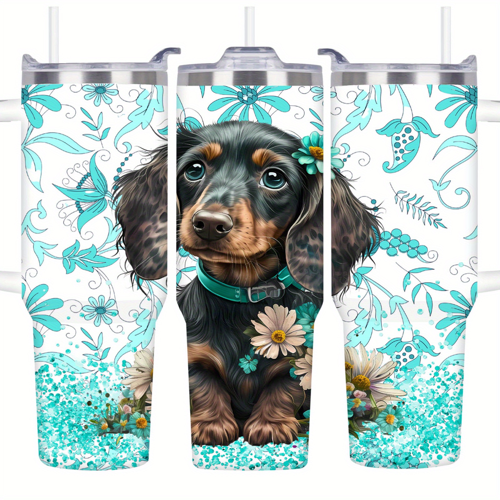 

Dachshund-themed 40oz Stainless Steel With Handle & Straw - Leakproof, Bpa-free Travel Mug For Dog Lovers - Perfect Gift For Women, Girls, Friends On Christmas, Valentine's Day, Graduation