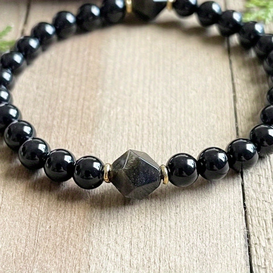 Obsidian & Crystal Bracelet for Manifestation