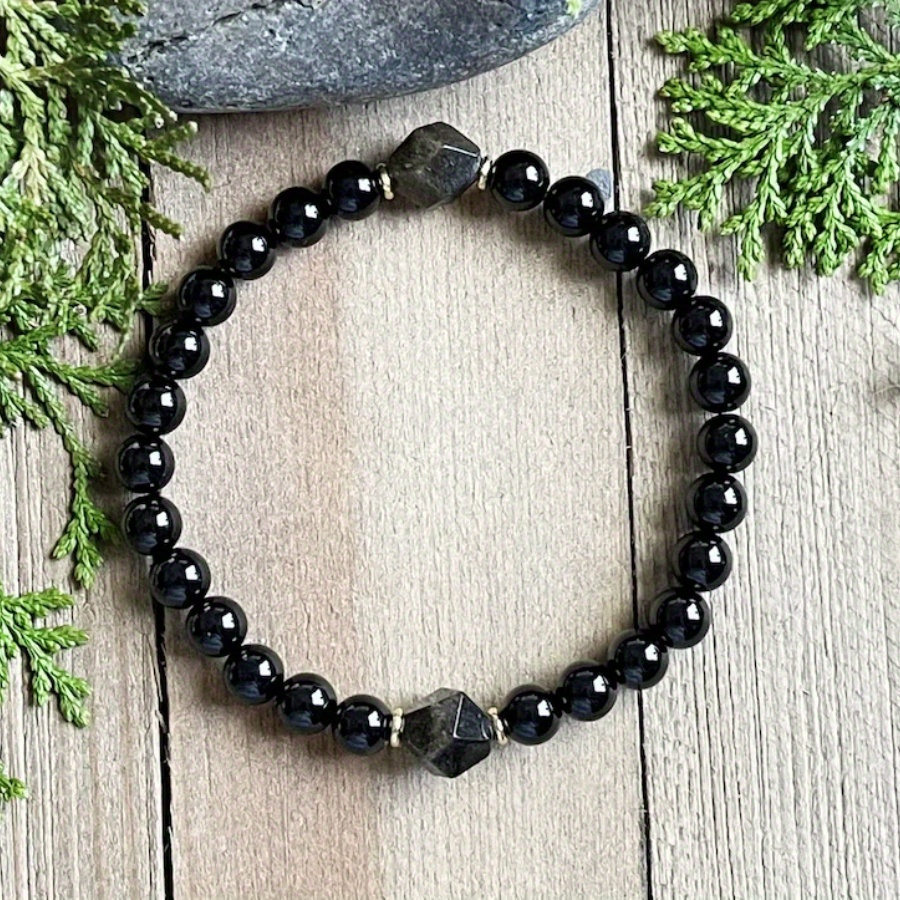 Obsidian & Crystal Bracelet for Manifestation