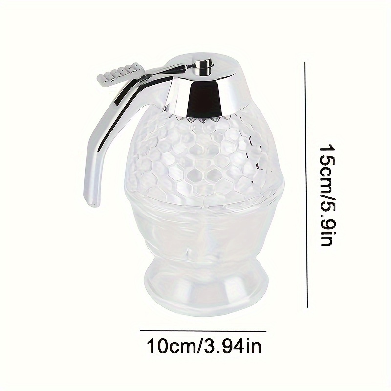 honey dispenser no drip acrylic syrup jar container with stand and trigger lever plastic beehive shape     bottle for easy pouring q 437 details 0