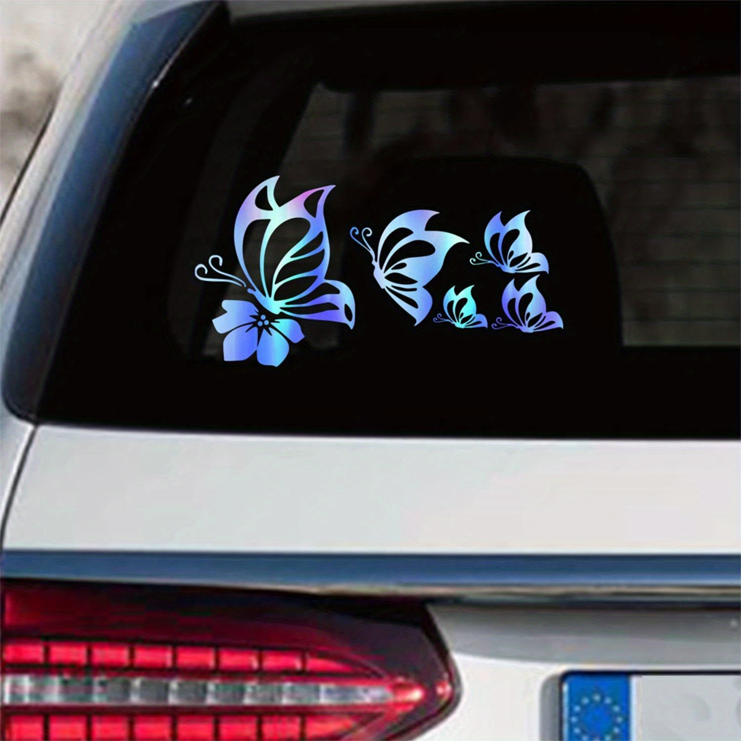 

1 Beautiful Butterfly Car Decal Waterproof Vinyl Decal Reflective Bumper And Window Glass Trim, Motorcycle Laptop Game Toy Decal