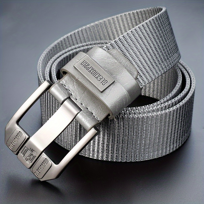Adjustable Nylon Belt with Square Buckle for Men