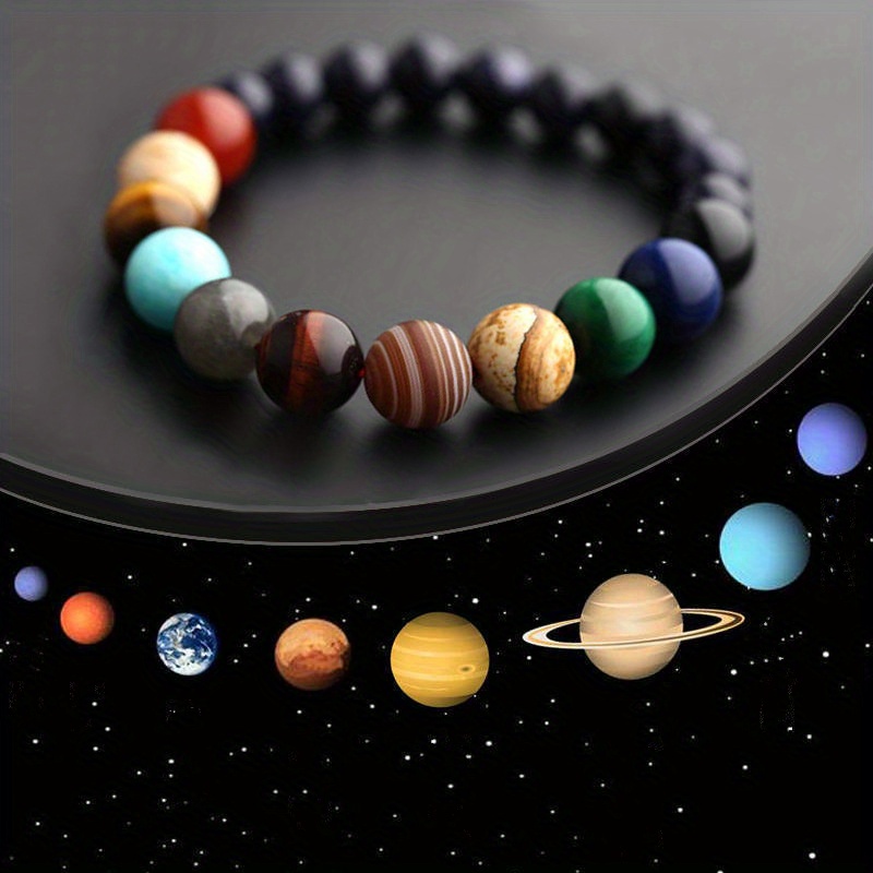 

1pc Solar System Beaded Strand, Natural Beads For , Elegant Boho Design, No Plating, Glass Main Material, Ideal For & Gift-giving