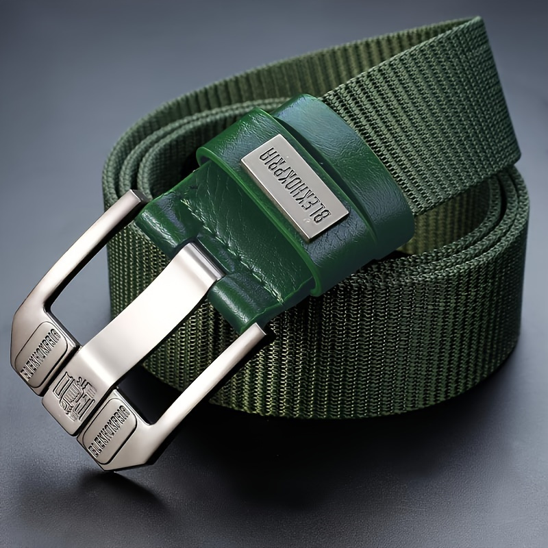 Adjustable Nylon Belt with Square Buckle for Men